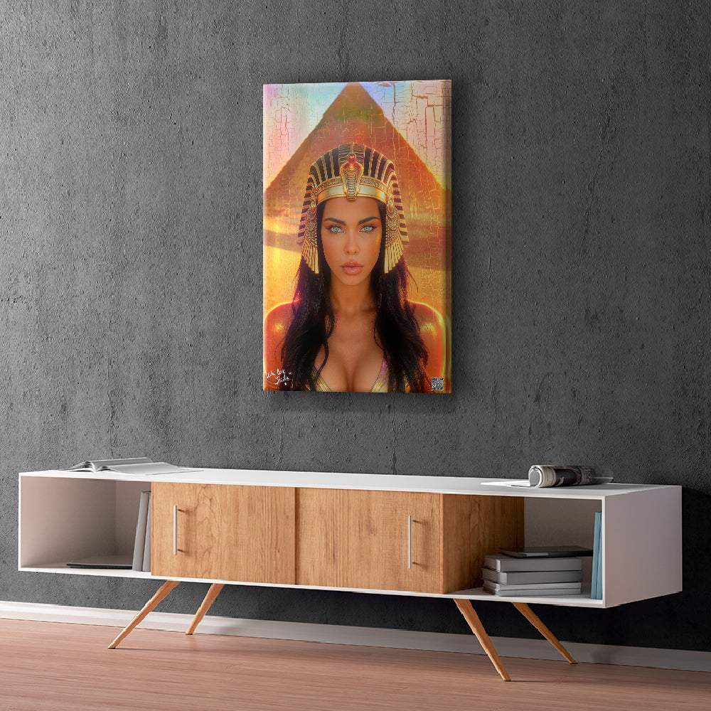 Cleopatra Canvas – Featuring Stella Versini – Displayed on a wall in a living space