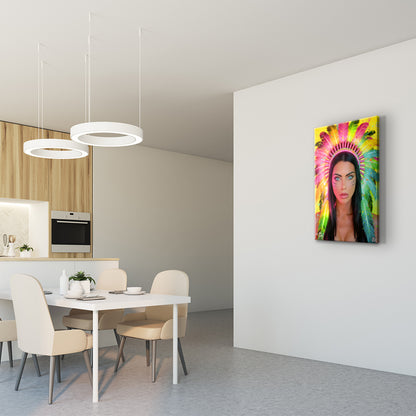 Indiana Canvas – Featuring Stella Versini – Displayed on a wall in a kitchen